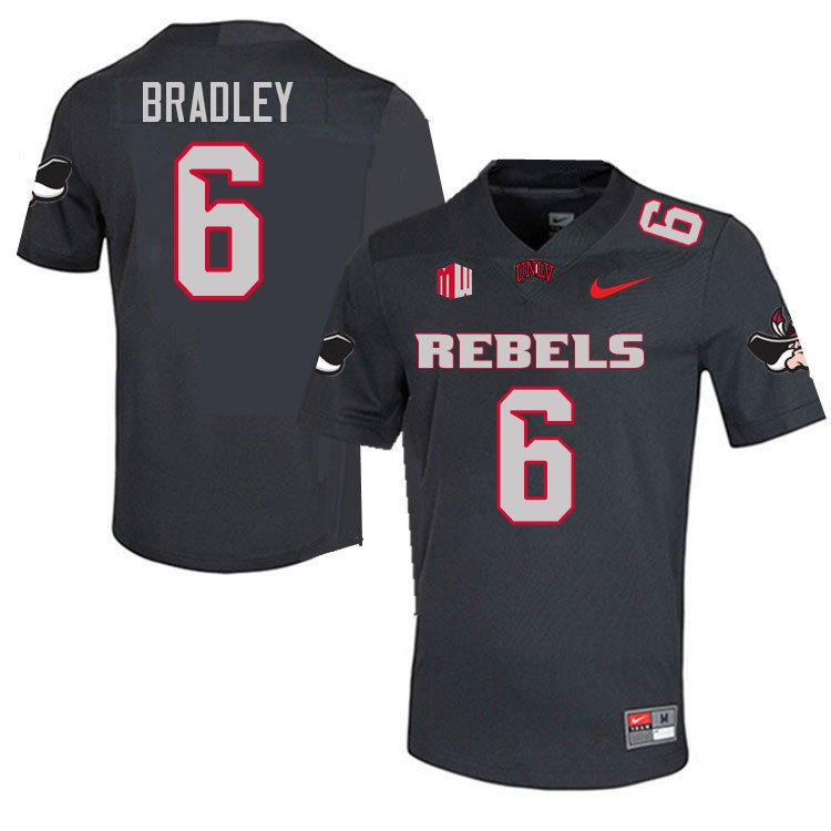#6 Jaden Bradley UNLV Rebels College Football Jerseys-Retro Charcoal